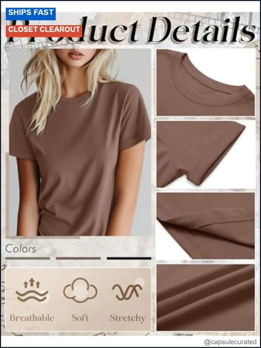 Cotton Short Sleeve Crew Neck Tee 3 Pack Loose Fit Stretch Basic Top